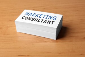 miles marketing business card with marketing consultant on